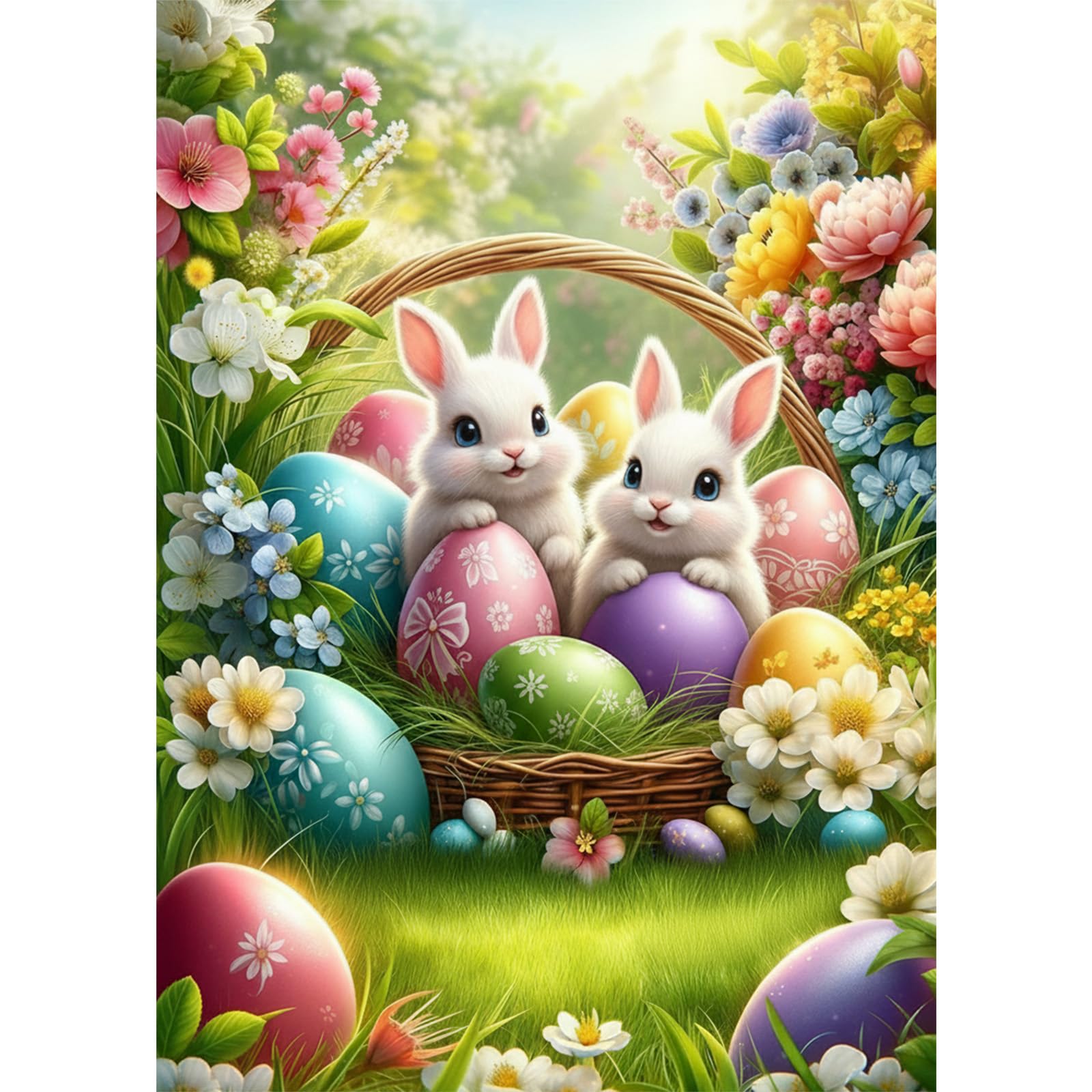 MEIYUDA Easter Diamond Painting Kits for Beginners, Diamond Art Kits for Adults, 5D Diamond Painting for Arts and Crafts Home Wall Decor, 12x16 Inches-image-15