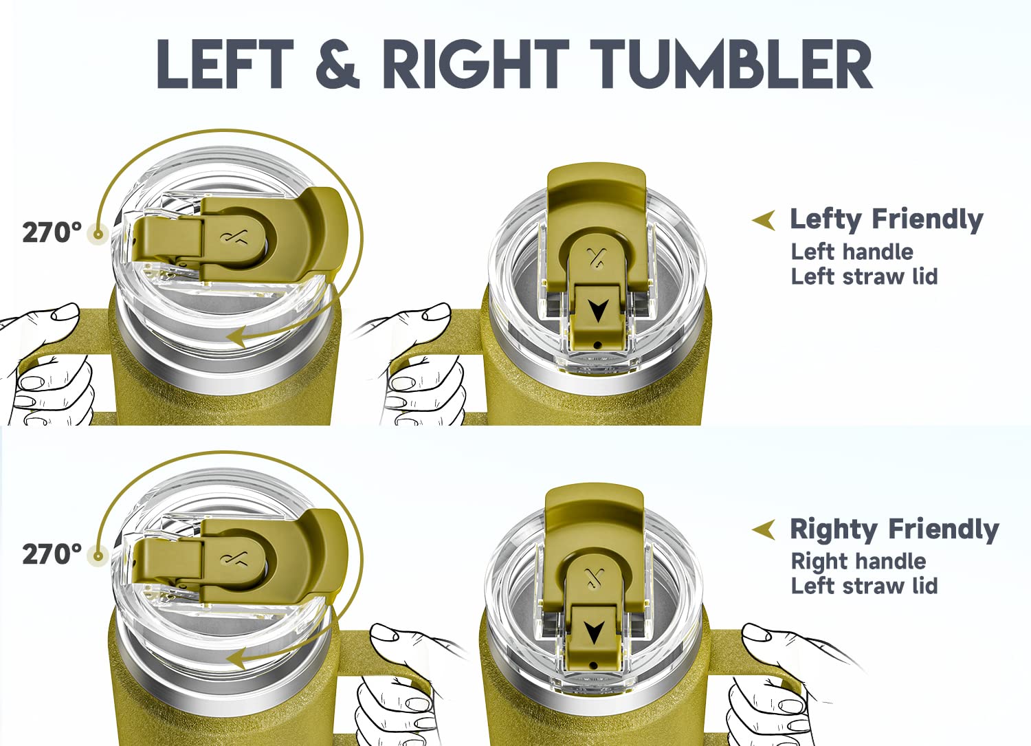 Amazon.com: Meoky 40oz Tumbler with Handle, Stainless Steel