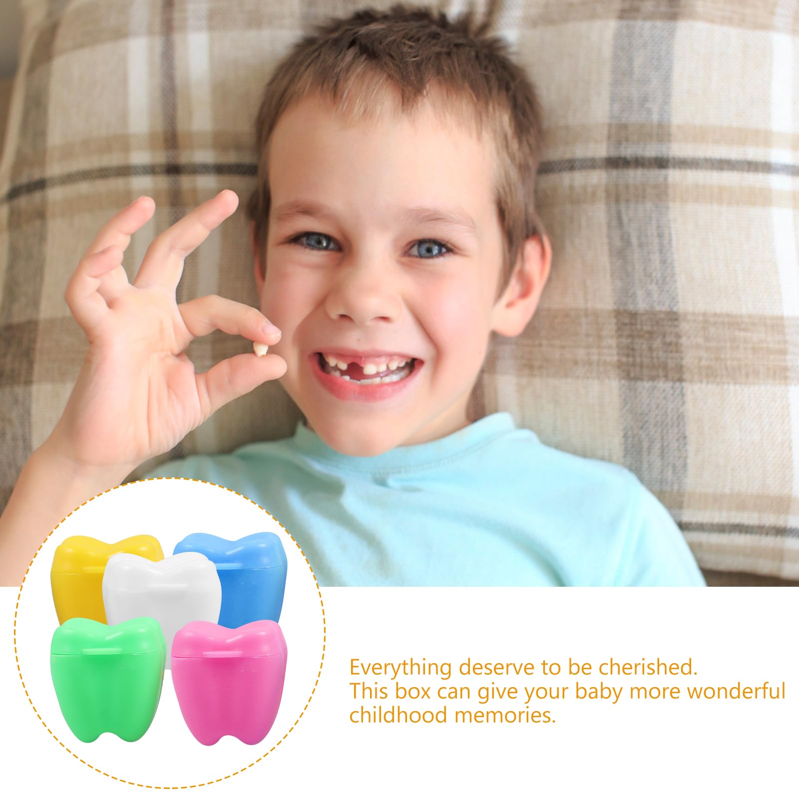 SUPVOX Caja Para Dientes De Leche De Bebé Organizador De 5 Unidades Con Estuche Para Collar Almacenaje Seguro Para Recuerdos Infantiles