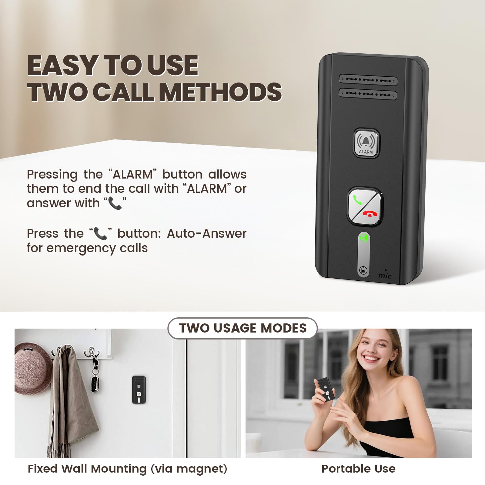 Interfono senza fili, a 2 vie, sistema interfono senza fili per la casa, portata 500 m, allarme SOS, chiamata di emergenza per anziani, comunicazione in tempo reale | Intercom System, citofono senza fili, comunicazione in tempo reale tra stanze per casa,