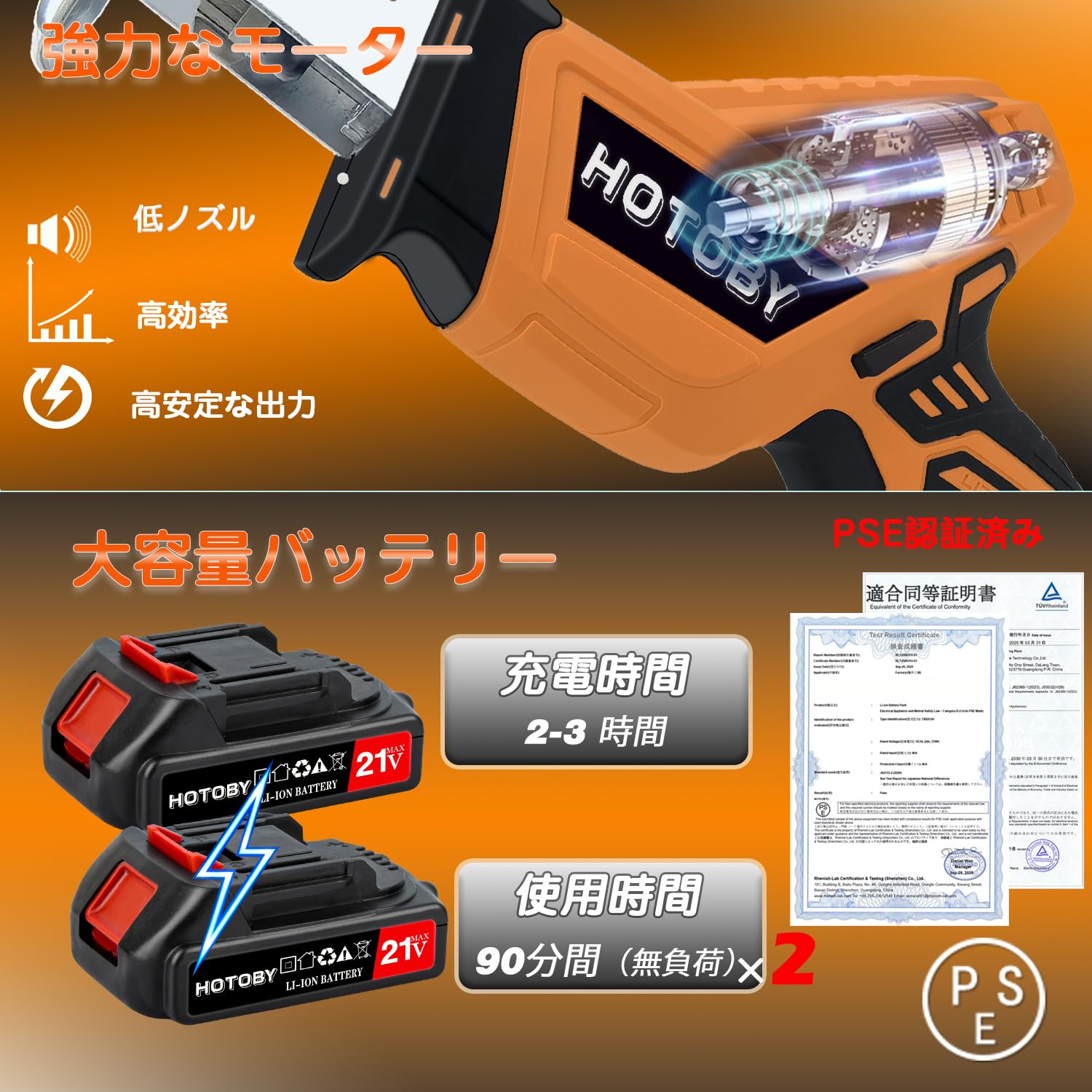 Amazon | 電動ノコギリ 充電式 レシプロソー 大容量バッテリー2個付き 