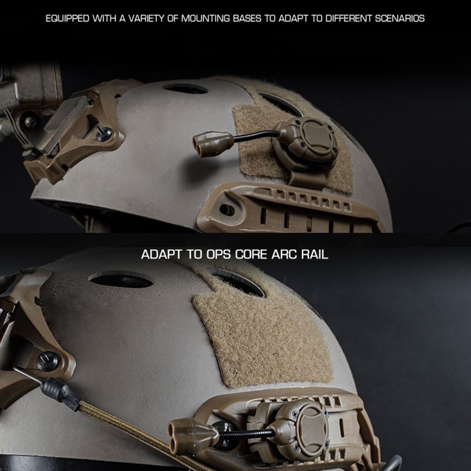 Luce for Casco tattico - Accessori for Casco Militare Supporto for Sistema Molle for elmetto Mich Fast Rail Picatinny - Luce di Segnalazione di Sopravvivenza for la Caccia all'aperto(Tan)