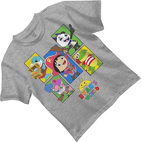 Miniatura 3 de Ryan's World Camiseta para niños - Ryan Toys Review - Camiseta oficial (gris jaspeado, talla S-4), Gris jaspeado