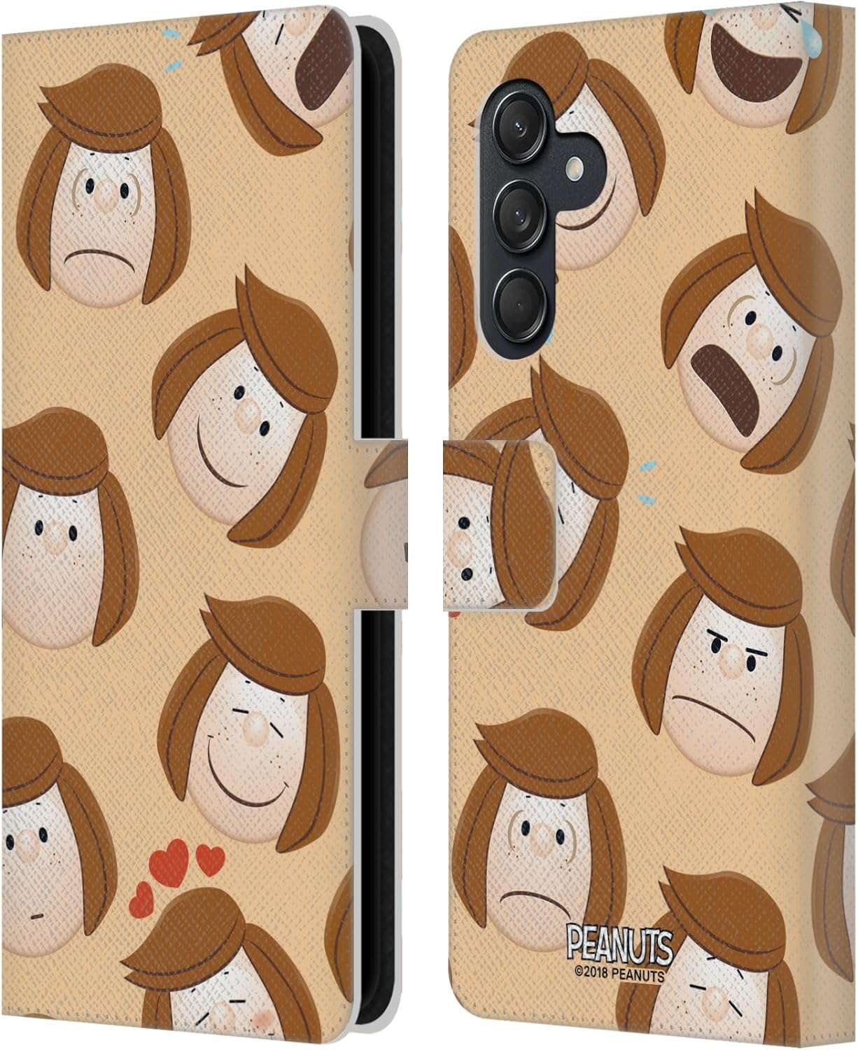 Head Case Designs Officially Licensed Peanuts Peppermint Patty Character Patterns Leather Wallet Case Compatible with Samsung Galaxy M55 5G
