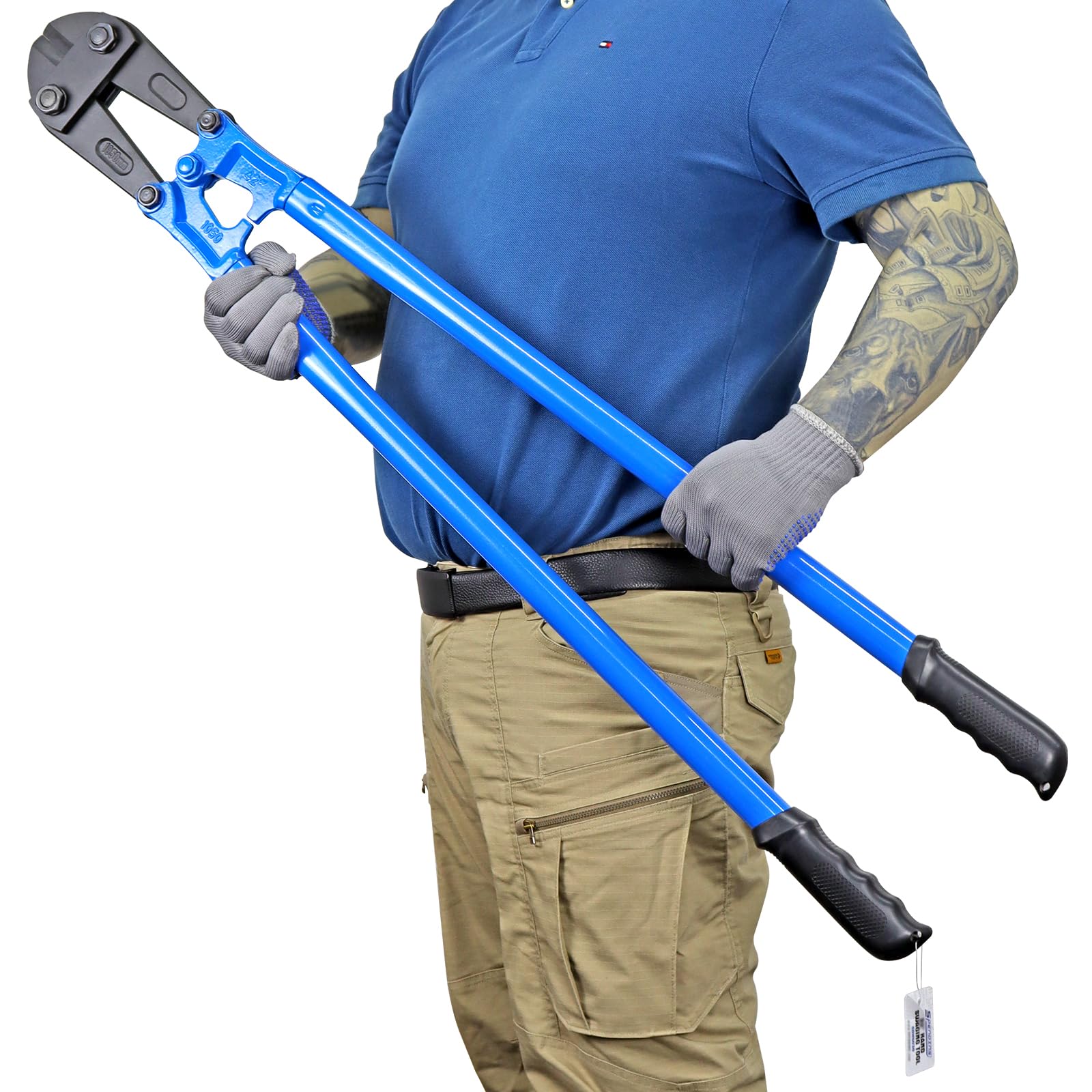 Cortador de pernos de 42 pulgadas con cuchillas de acero de aleación de Cr-Mo forjadas, capacidad de corte de 3/4 pulgadas o 19 mm, con mango ergonómico, cortador de metal resistente para