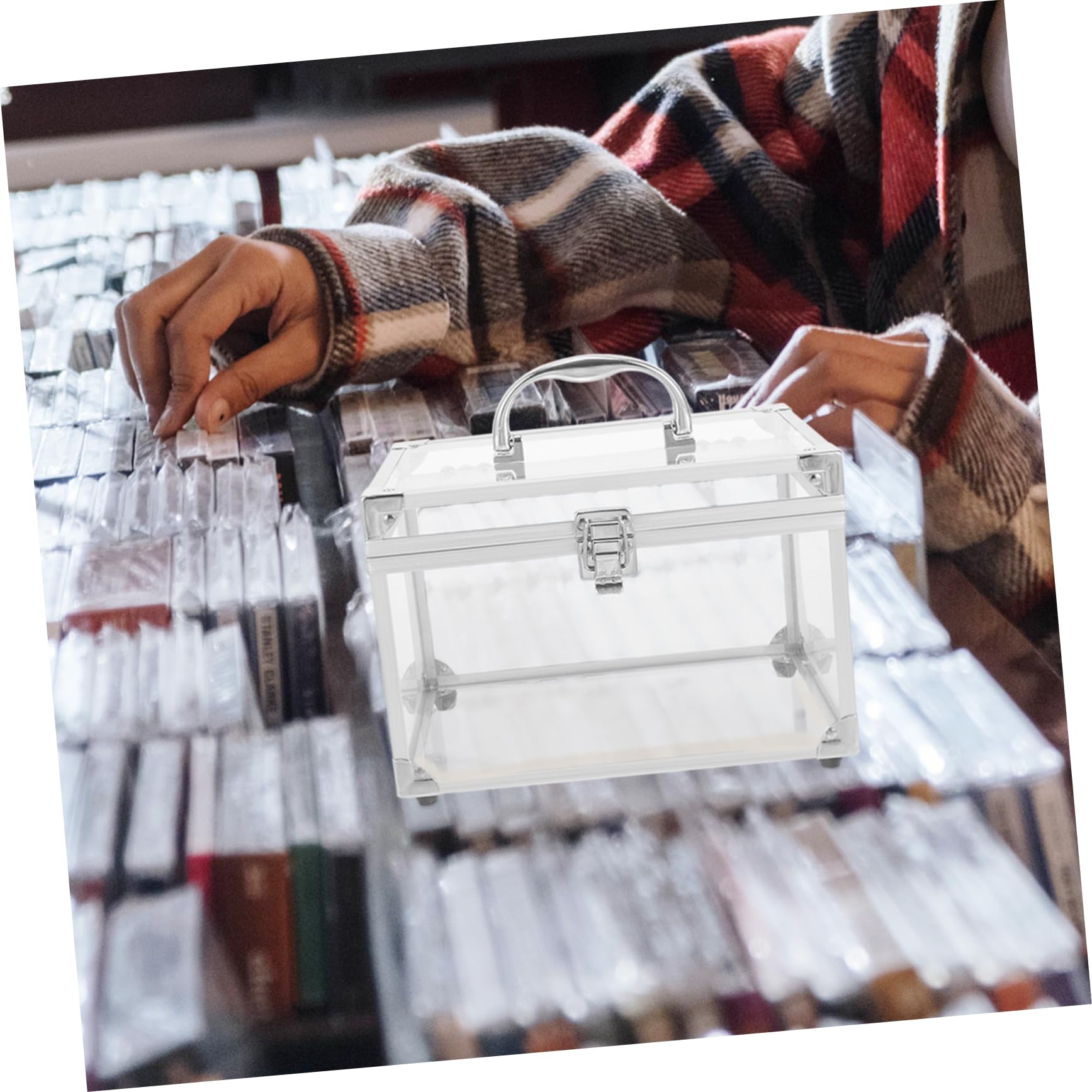 GALPADA Scatola Porta CD e Dvd con Capacità Ampia in Acrilico Argento Organizer Portatile e Design Trasparente per Dischi per Casa