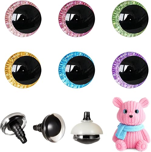 Miniatura 1 de MUCUNNIA 60 ojos de seguridad con purpurina de 0.709 in