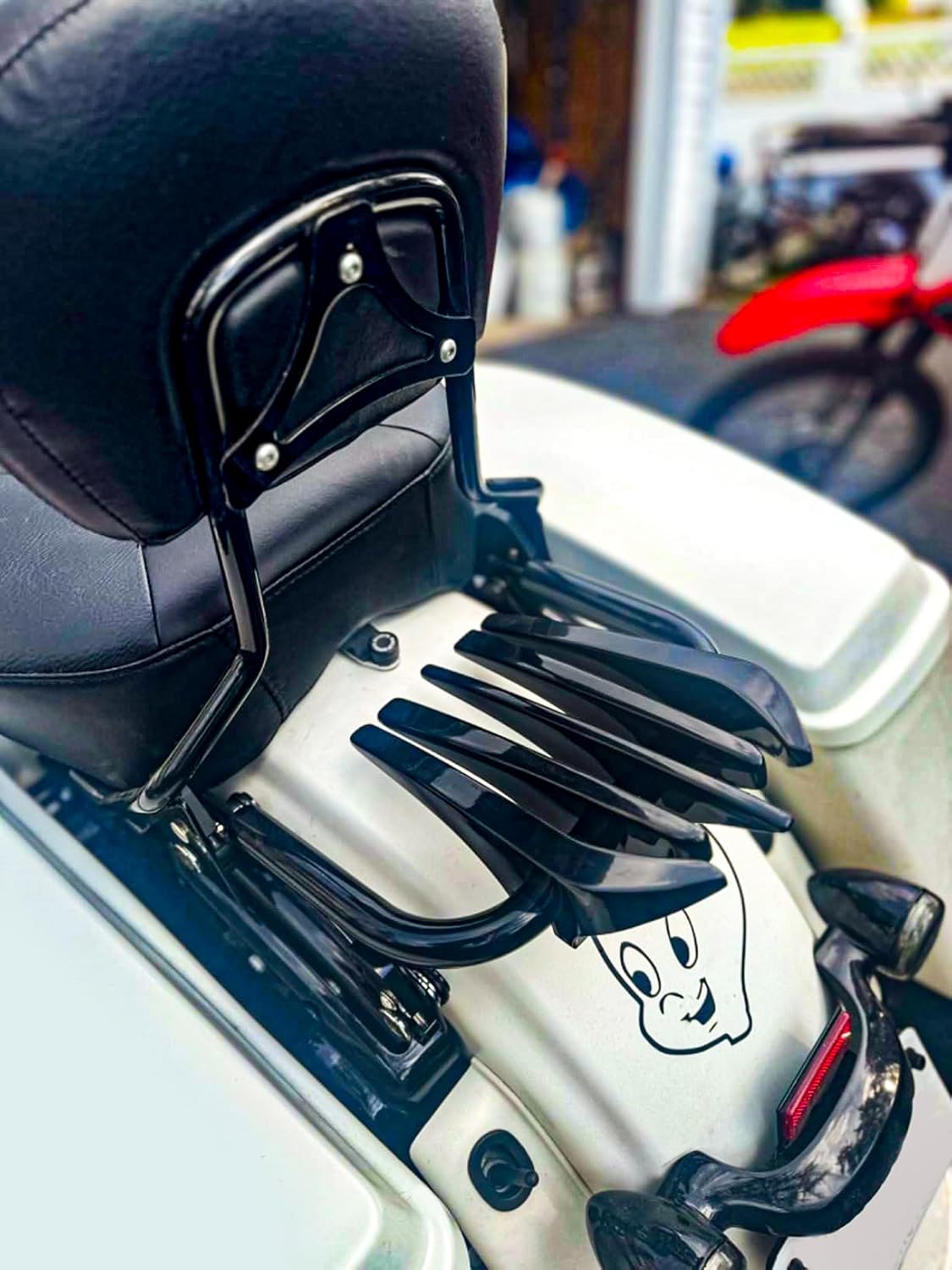 Mofun Invisible Style Two Up Luggage Rack Detachable Luggage Rack Compatible with Harley Touring Street Glide Road Electra Glide Road King 2009-2025 Gloss Black