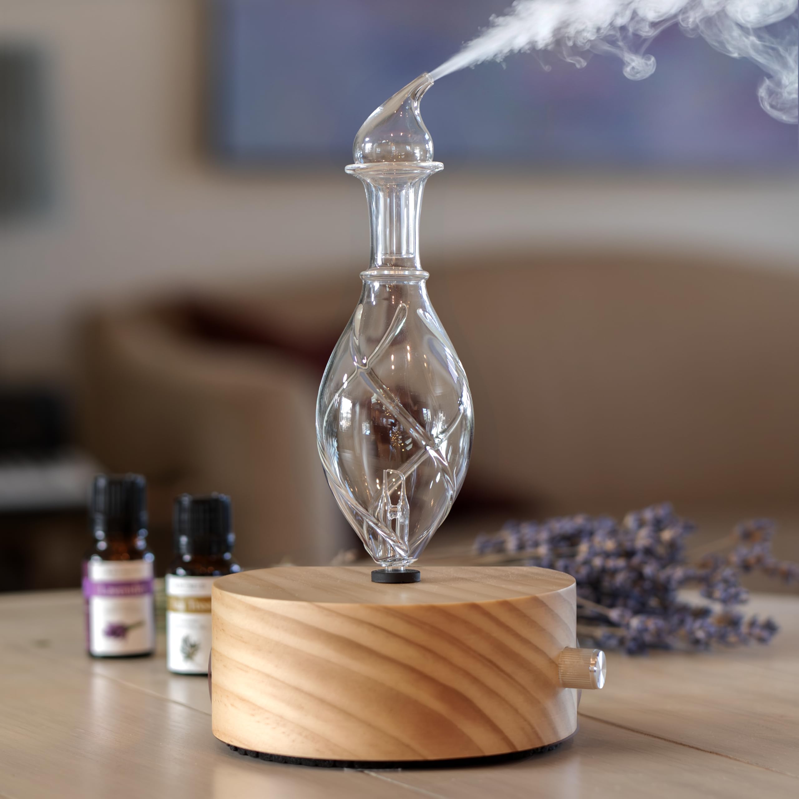 Difusor de aromaterapia, grado profesional, madera y vidrio (Solum Lux Vitis) (Solum Lux Vitis)