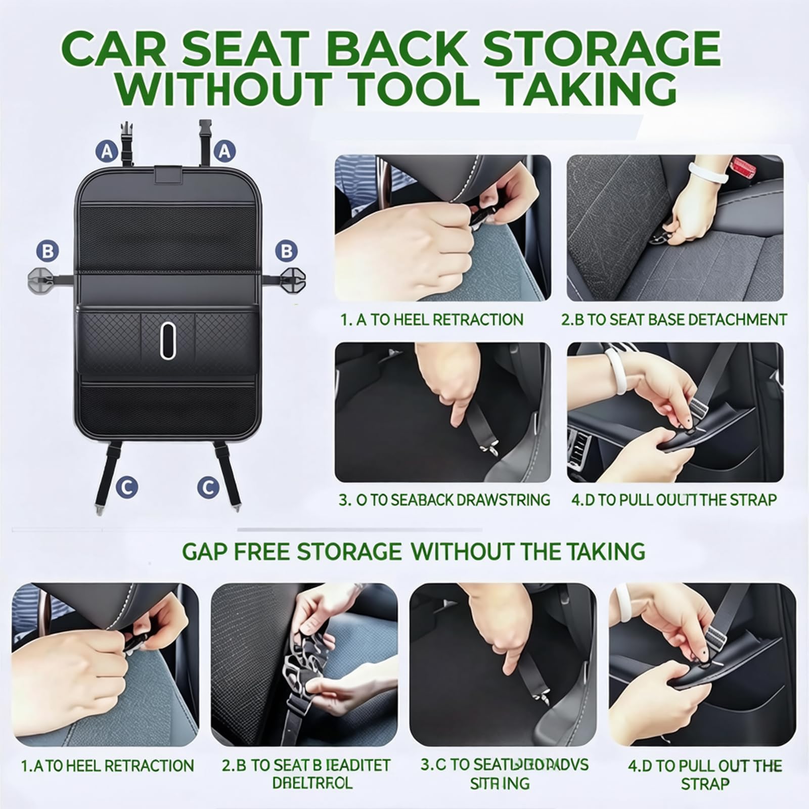 Generico Organizer Sedile Auto per VW Golf/Passat/Tiguan/Polo, Universale Pelle Organizzatore Posteriore Impermeabile con Tavolo Pieghevole per Bambini Adulti Camper