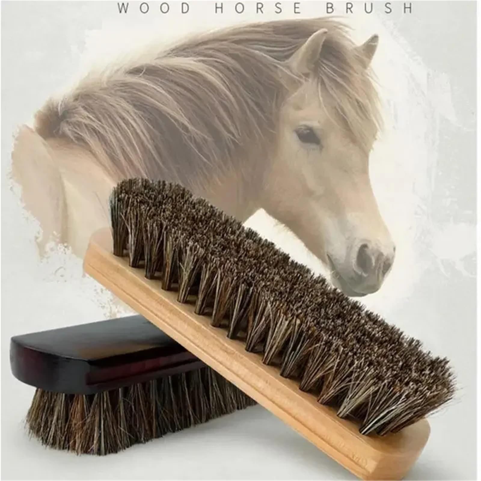 Große Schuhcremebürste aus Holz, Borstenhaarbürste, weiches Lederpolierwerkzeug, saubere Glanzbürste Schuhbürste(3pcs)