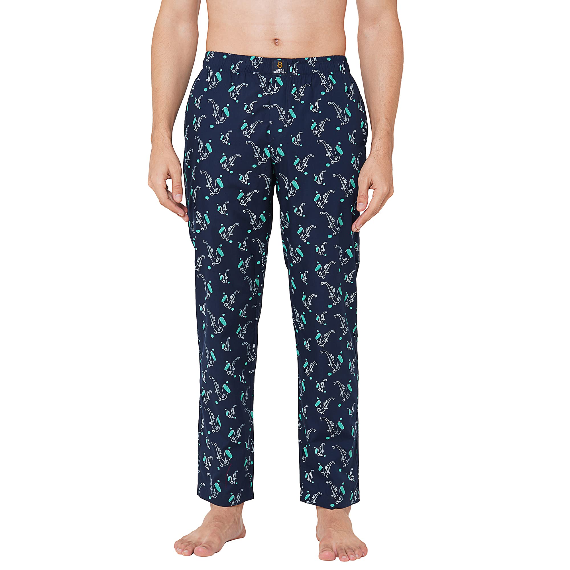 urban scottish Men's Lounge Pants 100% Cotton Men's Lounge Night Pant Comfortable Leisure-Wear Lower with an Elastic Waist-Band and Regular Fit Track Pants, Machine Washable Stay at Home-USPJ2140-S-picture-39
