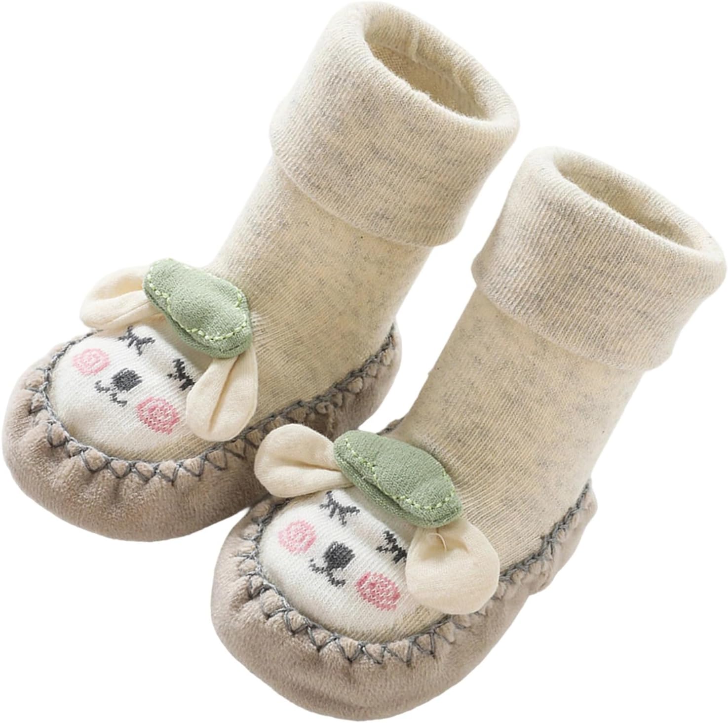 Toddler Socks, Baby Nonslip Cotton Socks Comfortable Floor Sock Shoes with Pattern for Toddler Learning to Walk