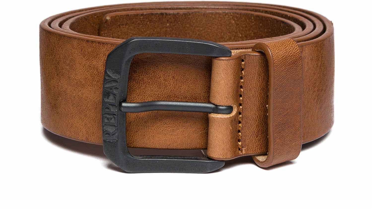 Replay men's leather belt, brown (Tan 045), 90 cm
