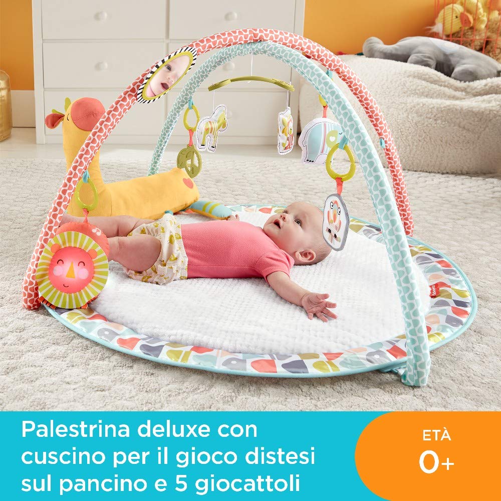 Fisher-Price Palestrina della Giraffa, con Ampio Tappeto, Giocattolo Musicale e Cuscino, per Neonati, GMG07