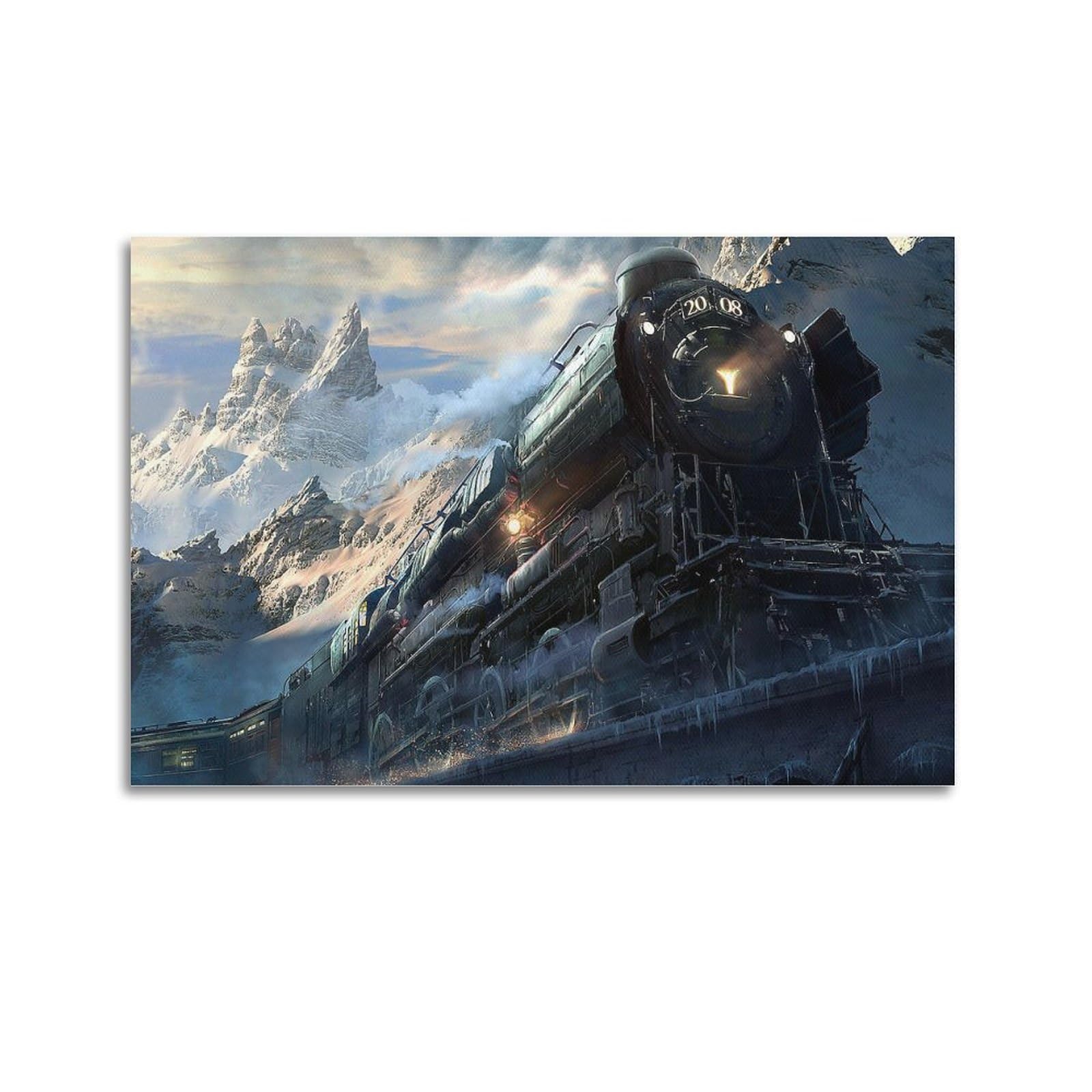 LADV Vintage Train Poster - Steam Engine Locomotive Decorative Painting Canvas Wall Artworks Picture 12x18inch(30x45cm)