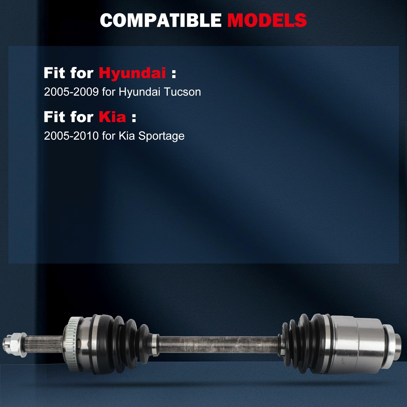 Cardan Avant Gauche Kia Sportage 2017 A-Premium Assembly Compatible With  Hyundai Tucson 2015 2016 2017 2018, L4 2.0L 2.4L, Front Left Driver Side,  Replace# 49500D3050, CV (Constant Velocity) - Canada Axles Front