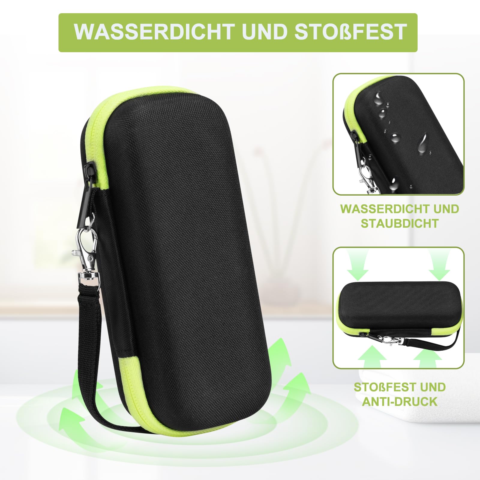 Guscio rigido da viaggio per Norelco Uomo Hybrid Trimmer e Rasoio (Verde)