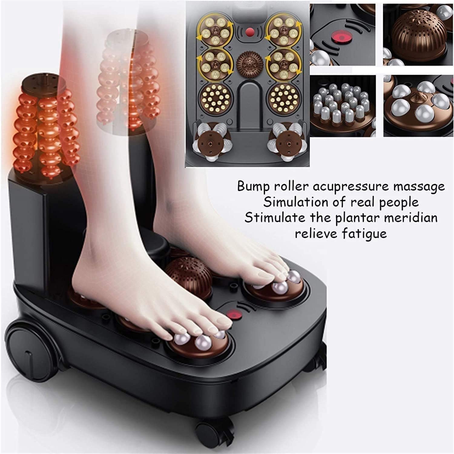 Masajeador de Baño de Spa para Pies con Calentamiento Rápido, Calor Controlado por Temperatura, Rodillos de Masaje con Burbujas Relajantes: Masaje de Tejido Profundo, Alivio Del Estrés de Los Pies en