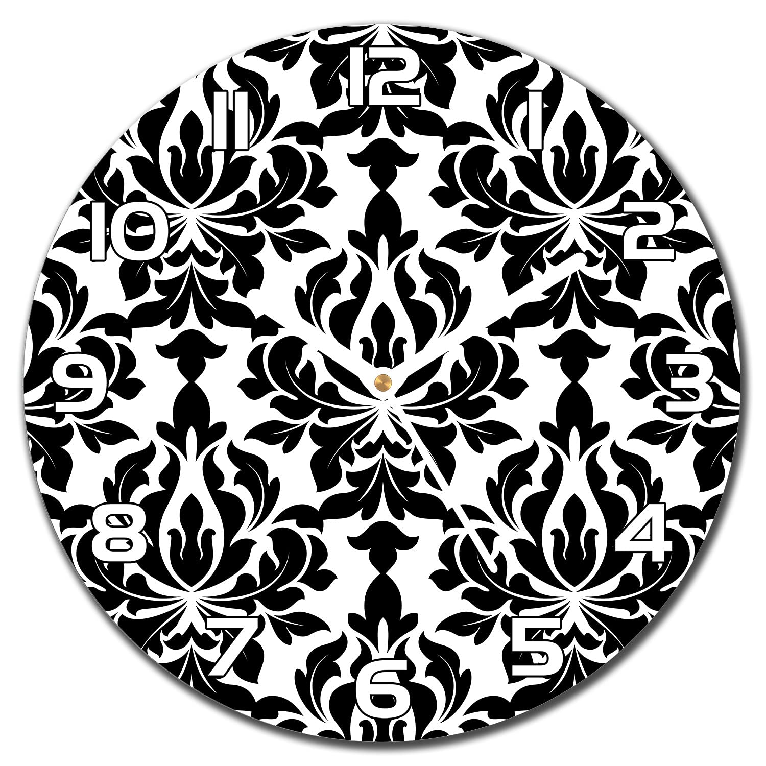 Horloge murale cuisine et salon moderne Colouflorale Arabesque en verre