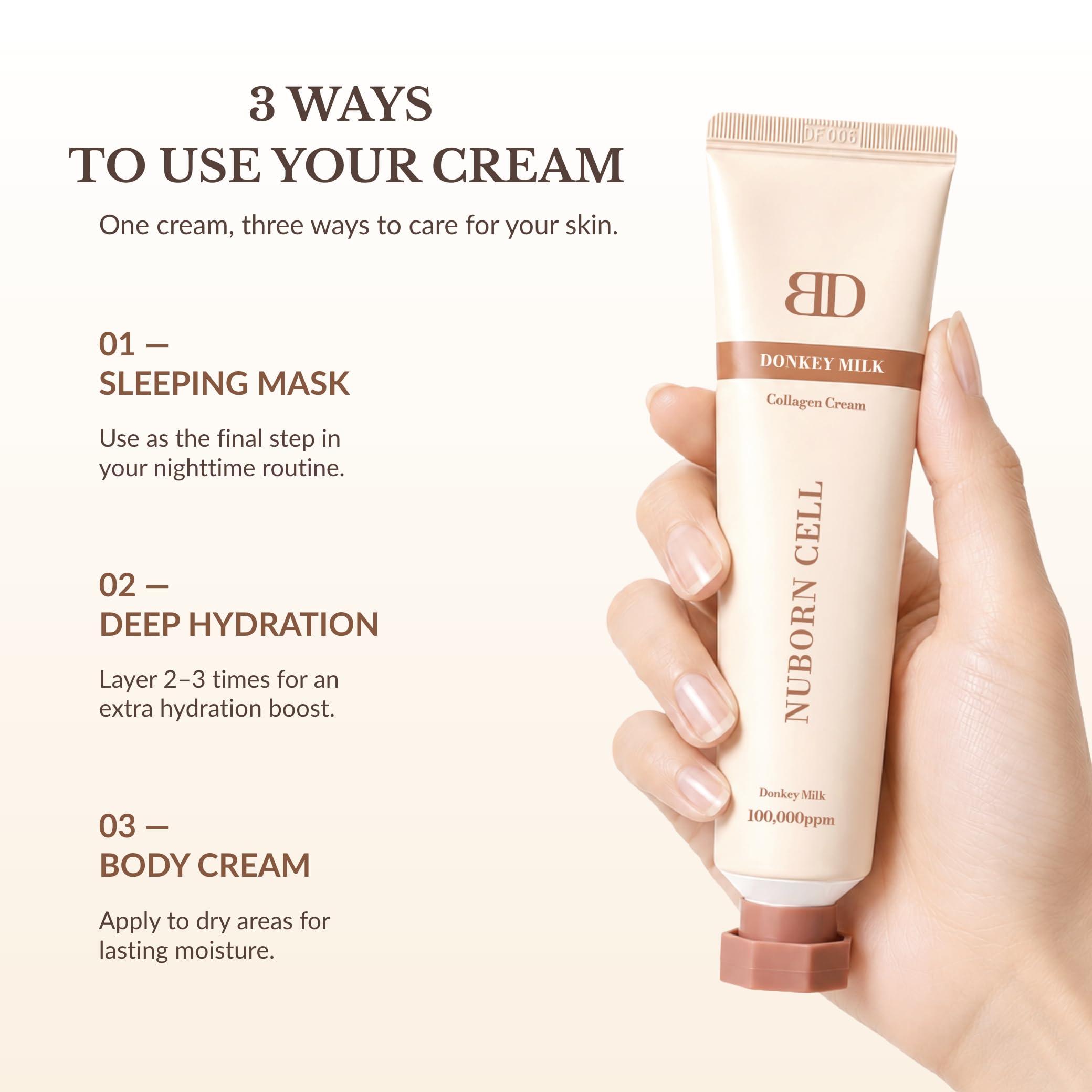 Nuborn Cell Donkey Milk Collagen Cream with Type 1 Collagen