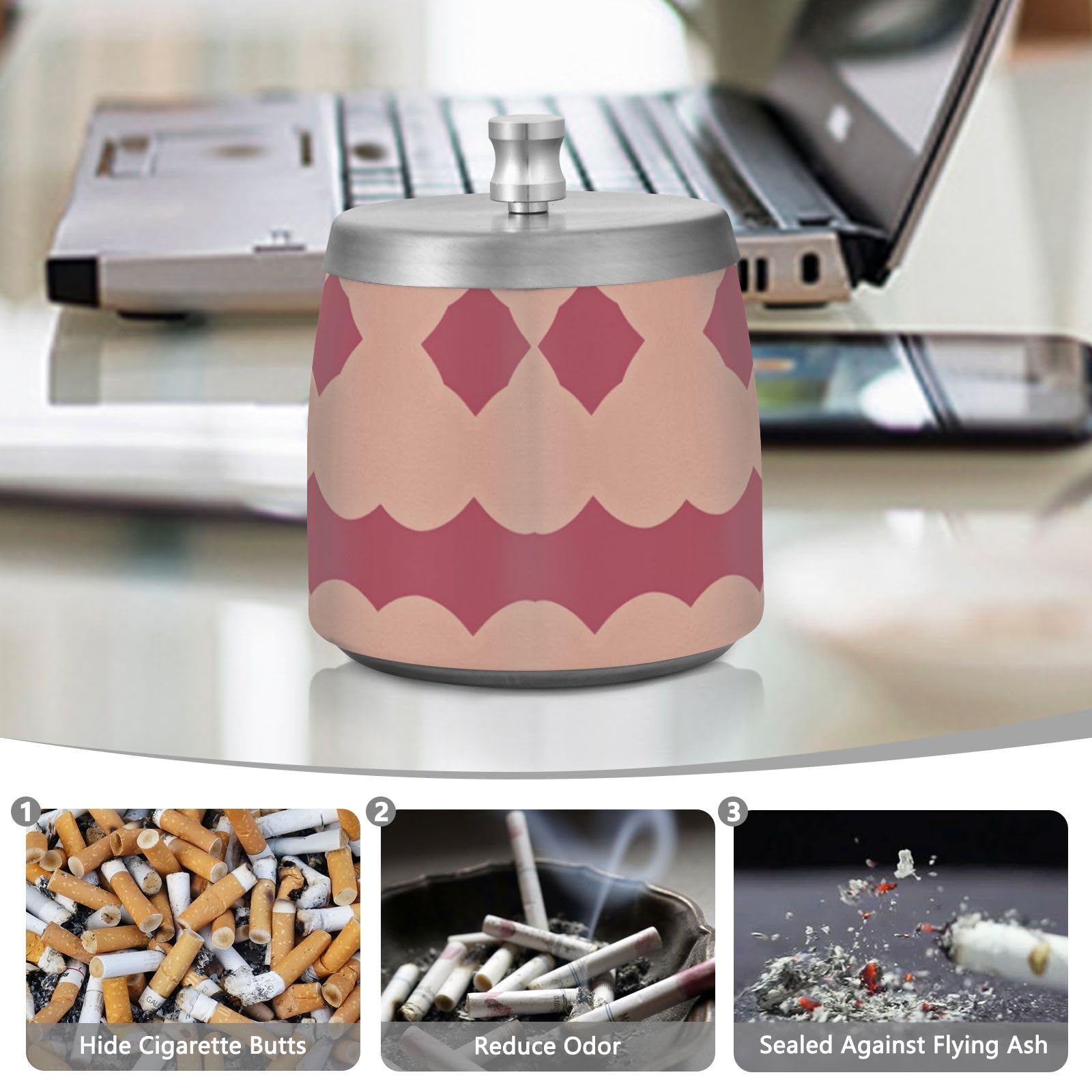 Amazon.com: Fitrendlovey Smoke-free Ashtray for Cigarettes and Cigars  Featuring a Lid and Stainless Steel Design for Modern Spaces : Home &  Kitchen