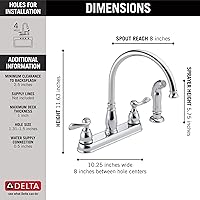 Vista 3 de Grifo de cocina bimando con sifón de Delta Windemere, 21996LF