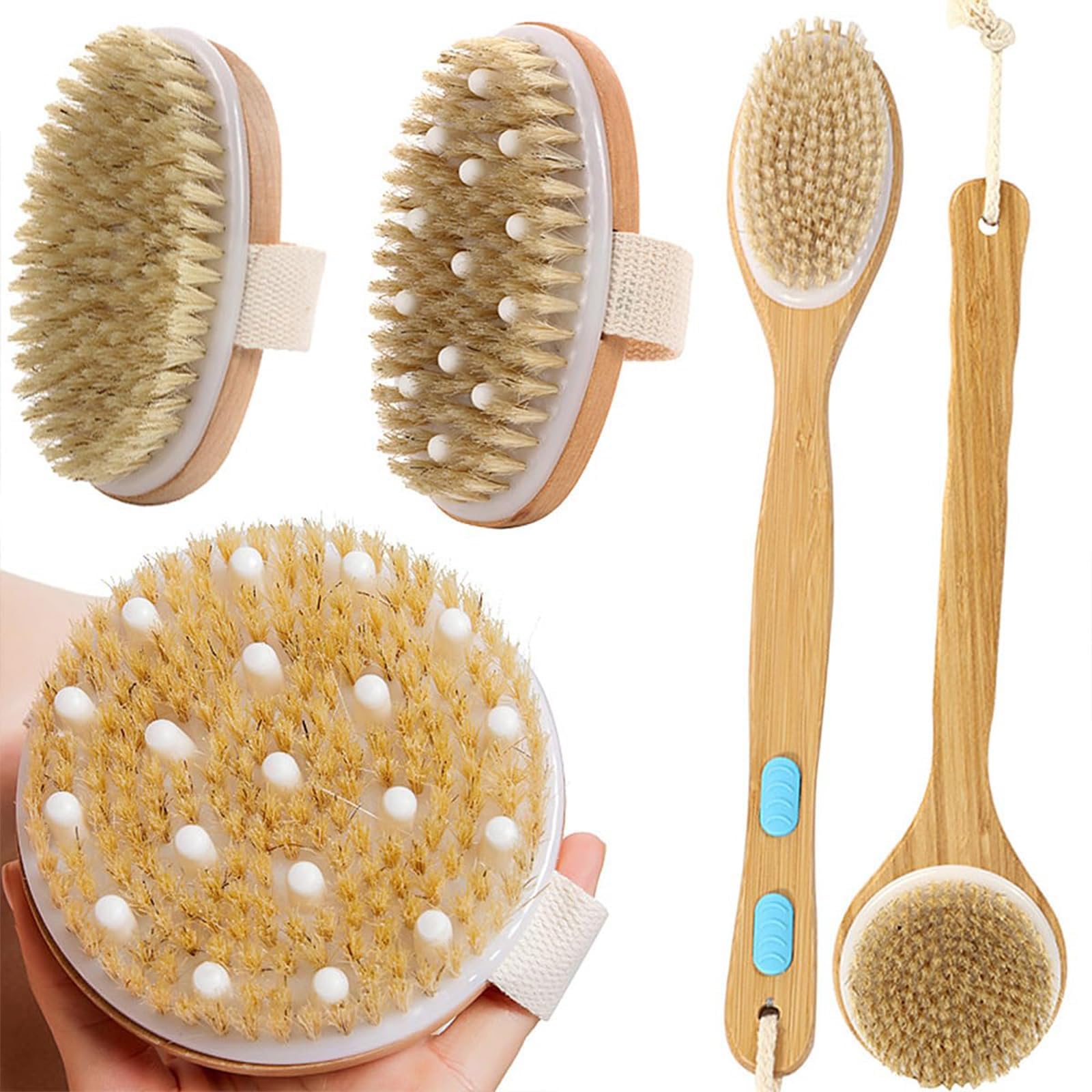 Bamboo Bristle Hand Brush, Gentle for Grooming Suitable for Personal Care Handmade, Made From Natural And Sustainable Bamboo, Brown - Image 3