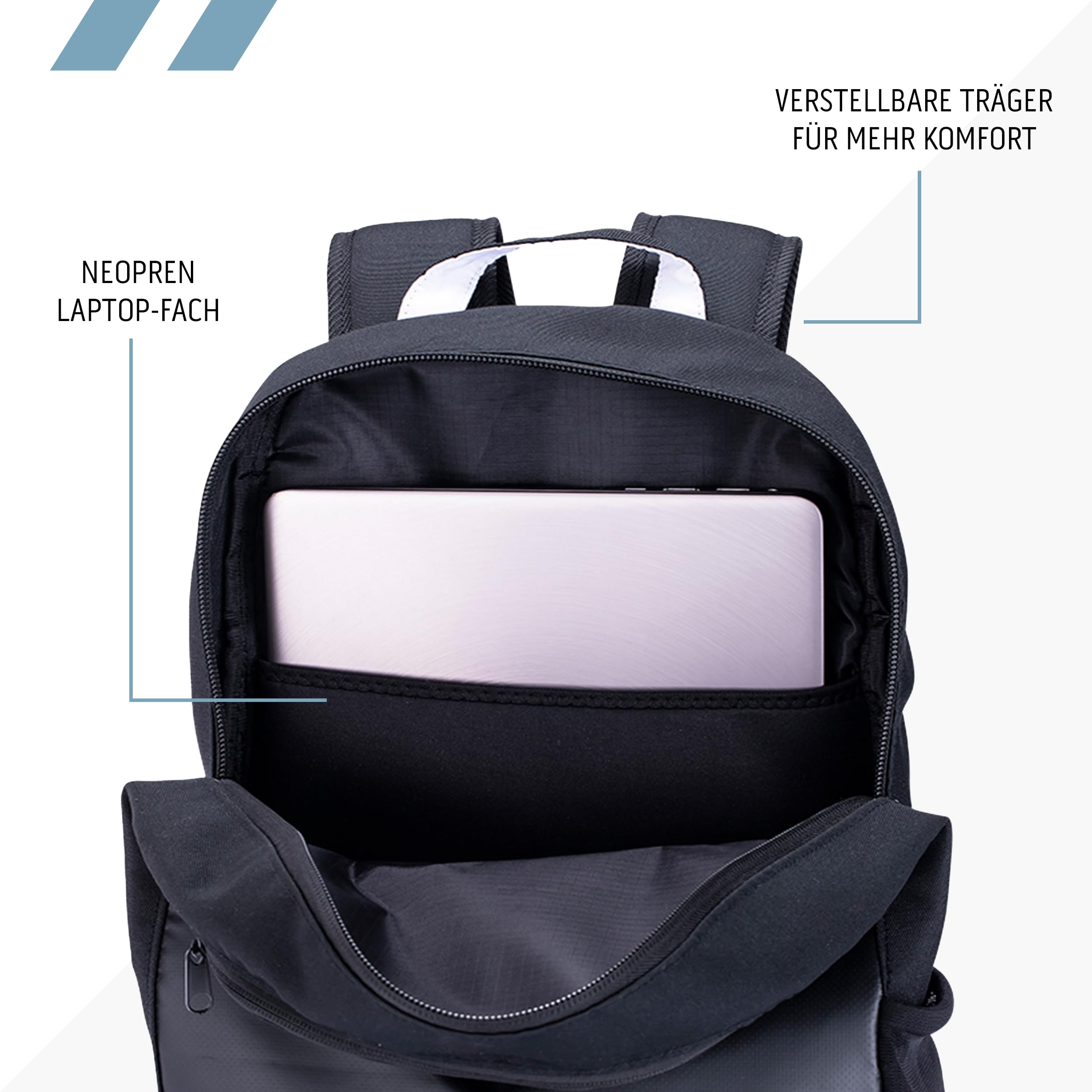 80Six Mochila Portatil de Senderismo Pequeña 20L, Ligera e Impermeable, para Hombres y Mujeres, Ideal para Viajes, Ciclismo, Camping, Gimnasio y Actividades al Aire Libre, Negra