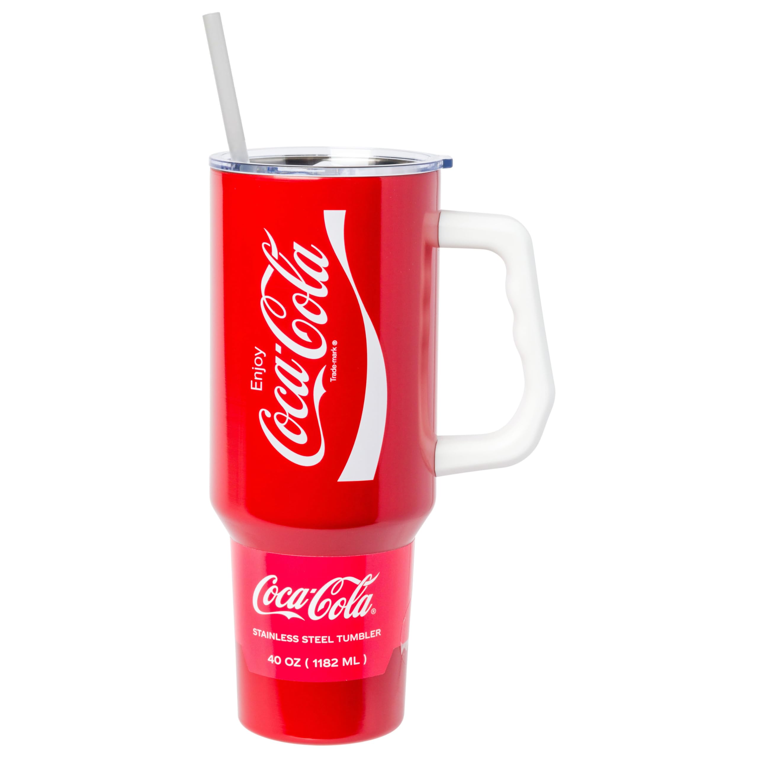 Amazon.com | Silver Buffalo Coca-Cola Coke Double Walled Stainless Steel  Tumbler with Handle and Straw, Fits in Standard Cup Holder, 40 Ounces:  Tumblers & Water Glasses