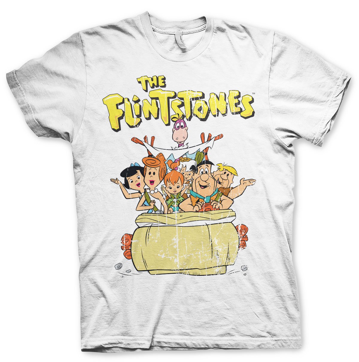 the flintstones Officially Licensed Mens T-Shirt (White), Large