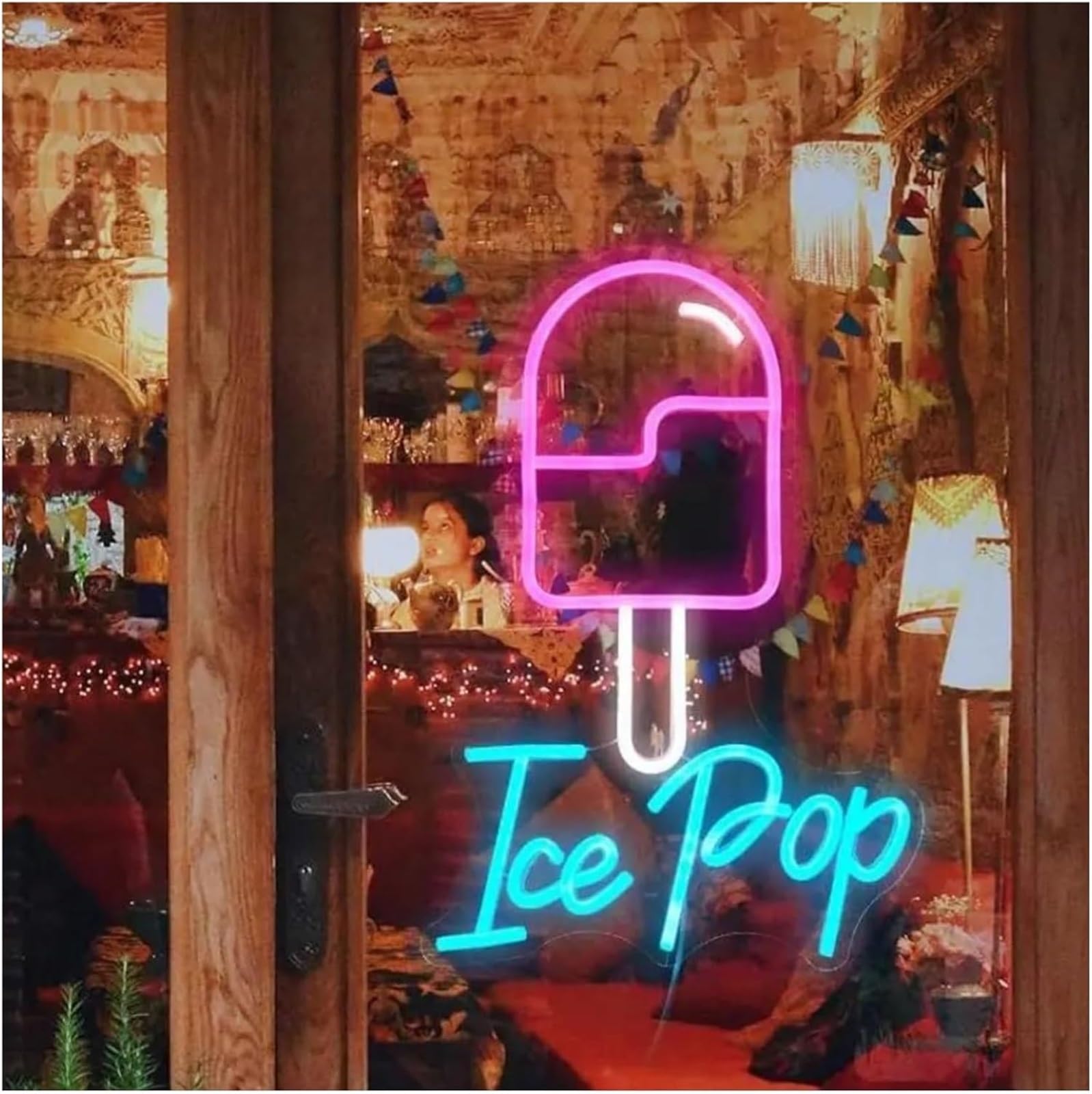 Luci al neon Insegna al neon Ice Pop Insegne ideali per la decorazione delle pareti dei negozi, 29 cm x 42,5