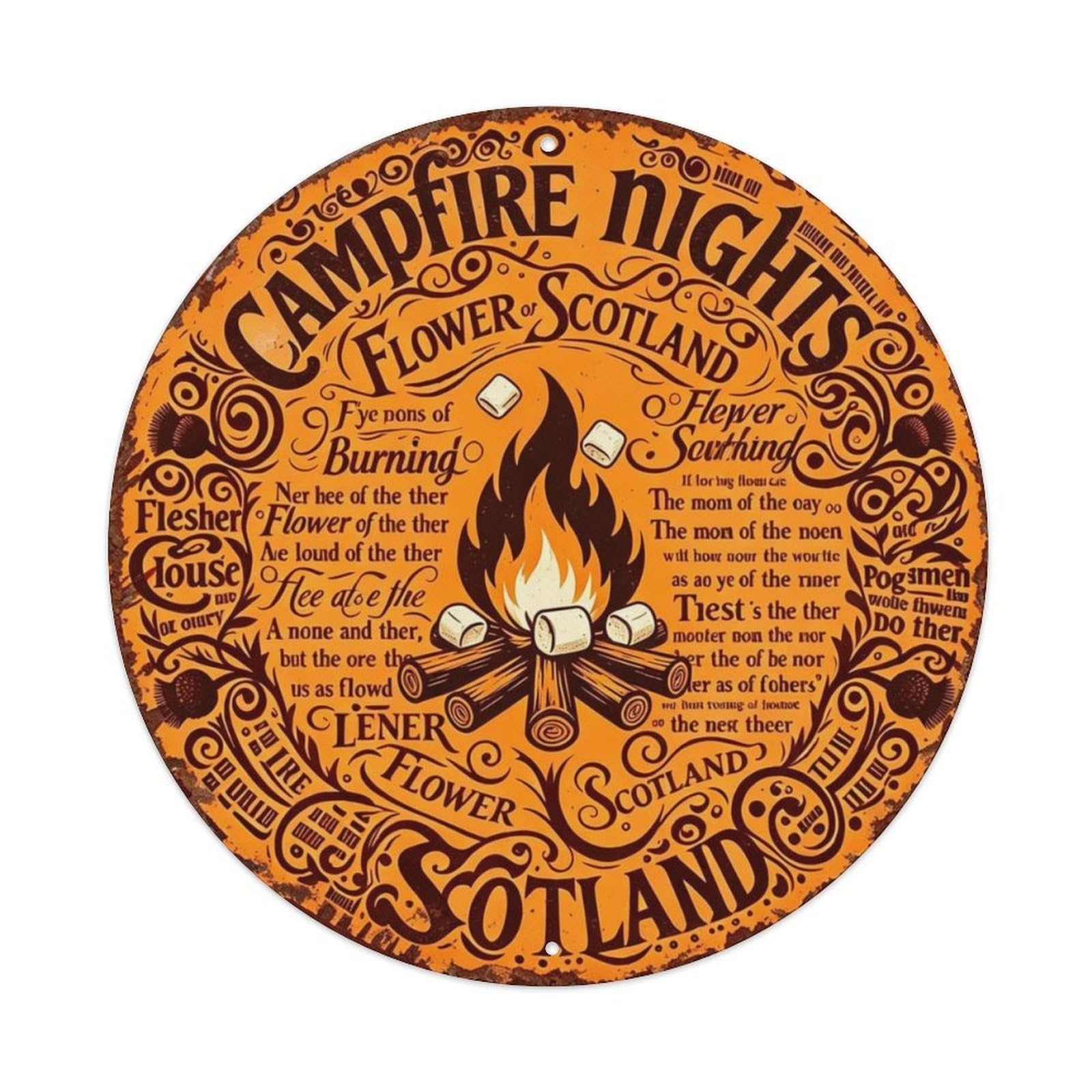 Campfire Nights Metal Tin Sign Plaque