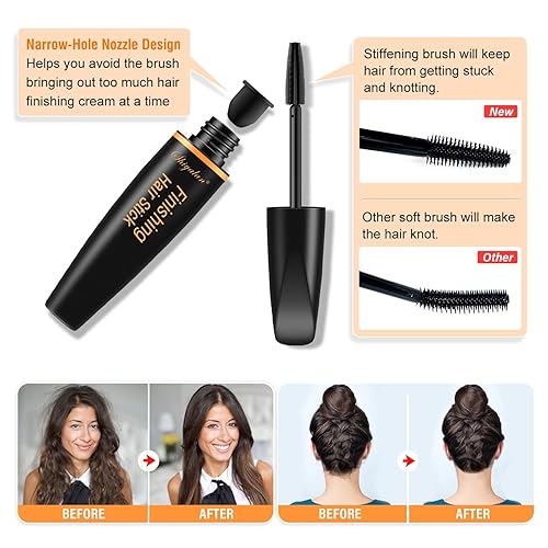 Miniatura 3 de FUNAN Paquete de 2 barras de acabado de cabello para mujer crema de acabado de cabello roto pequeña refrescante no grasosa máscara de cabello para