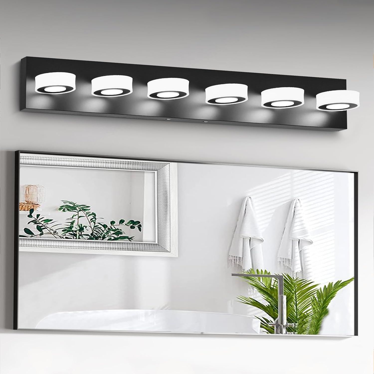 GooComfy 6-Light Bathroom Led Vanity Light, White Light Contemporary ...