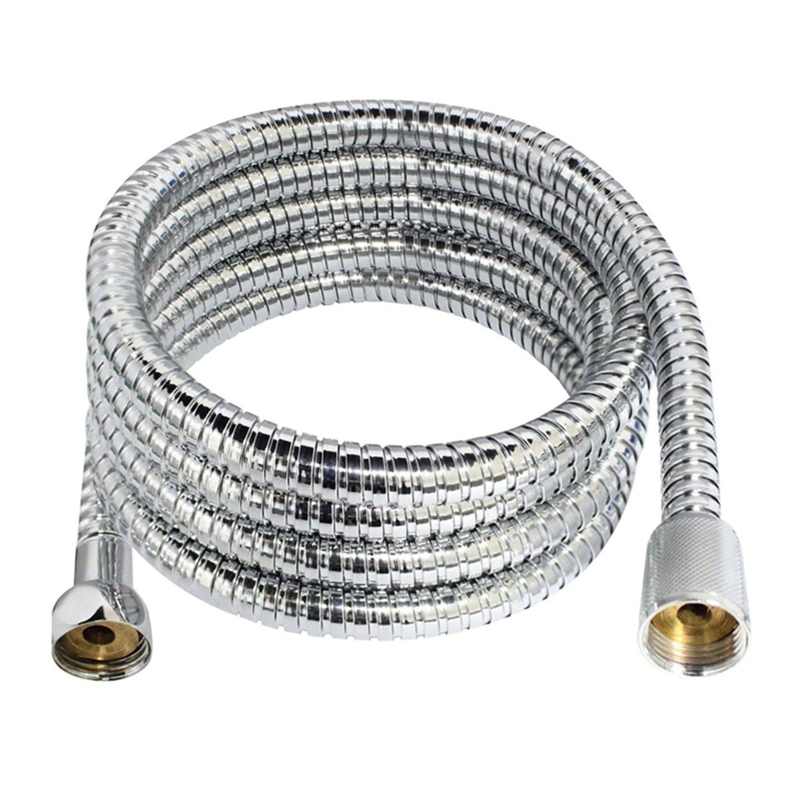 Tubo de agua de 3/2/1, 5 M for baño, cabezal de ducha Flexible cromado, junta de manguera, cabezal de ducha de acero inoxidable, manguera, arandelas de durabilidad (Color : Silver, Size : 3 Meters)