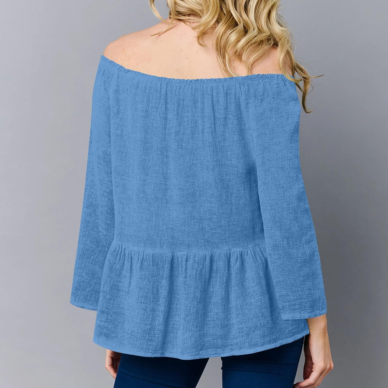 Cute Summer Tops for Women Casual Crew Neck 3/4 Sleeve Shirts Loose Fit Boho Tops Beach Vacation Holiday Outfits