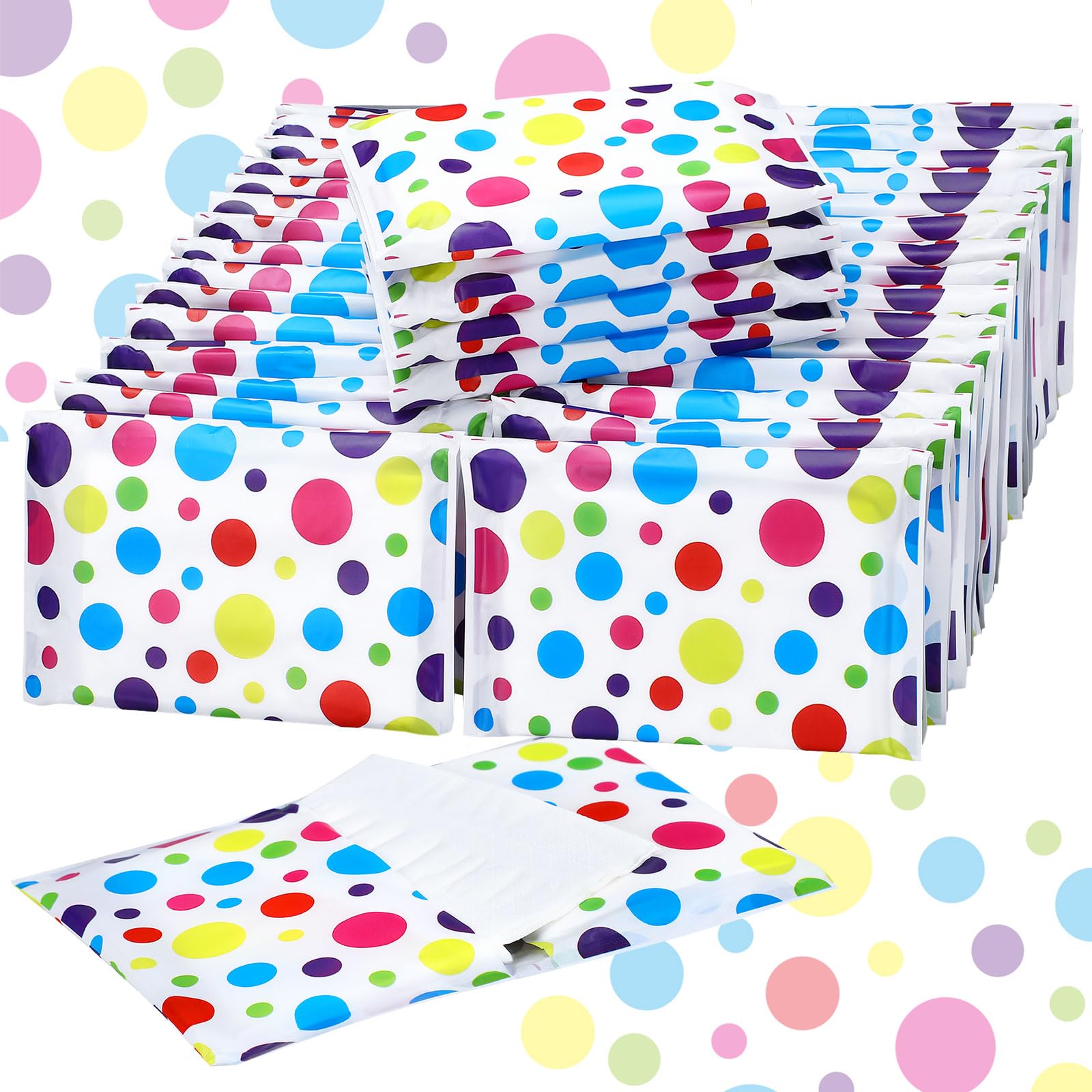 Geyee 50 Pack Travel Tissue Packets Facial Paper Napkins, Polka Dot
