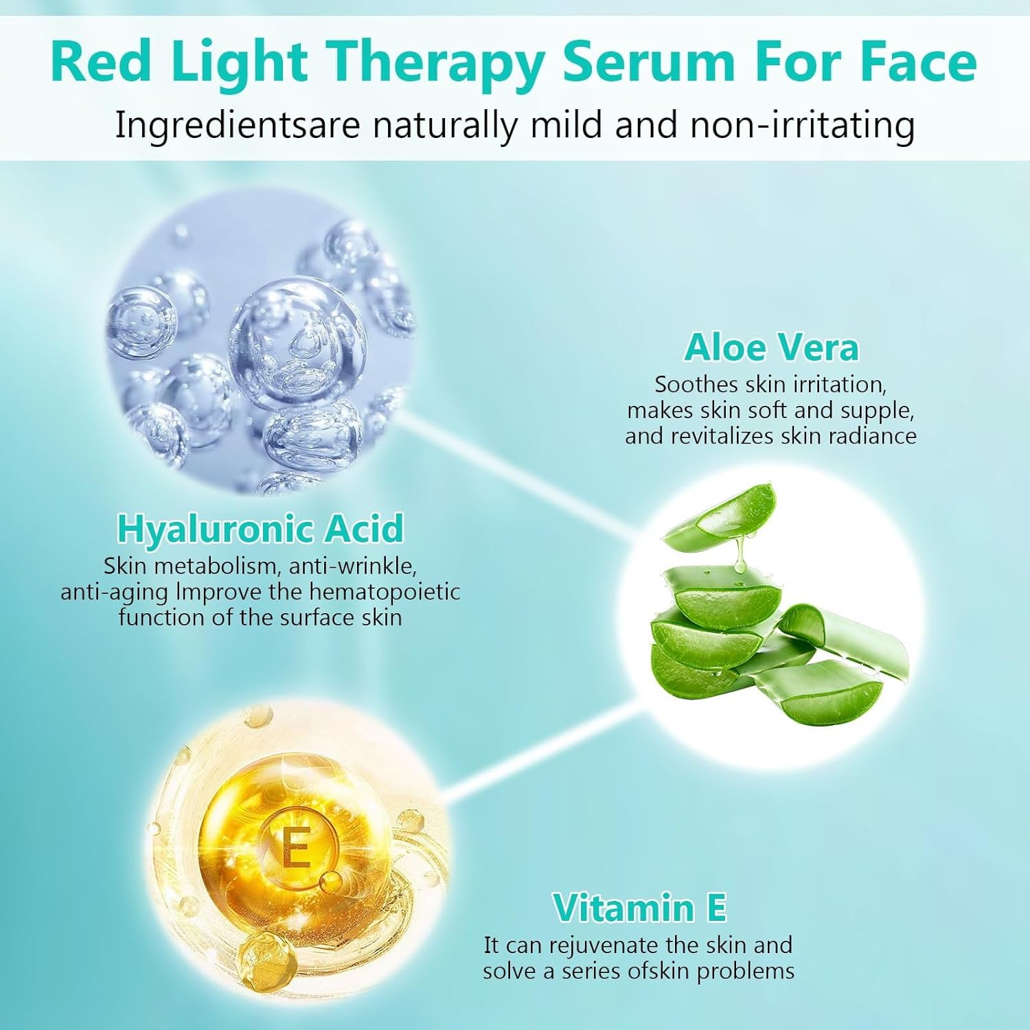 Red Light Therapy Activation Serum, Red Light Therapy Serums for Face and Neck, Hydrating Serum for Face, Facial Serums Anti Aging and Reduce Wrinkles, Pure Formula Facial Serum for Women, 1OZ - Image 4