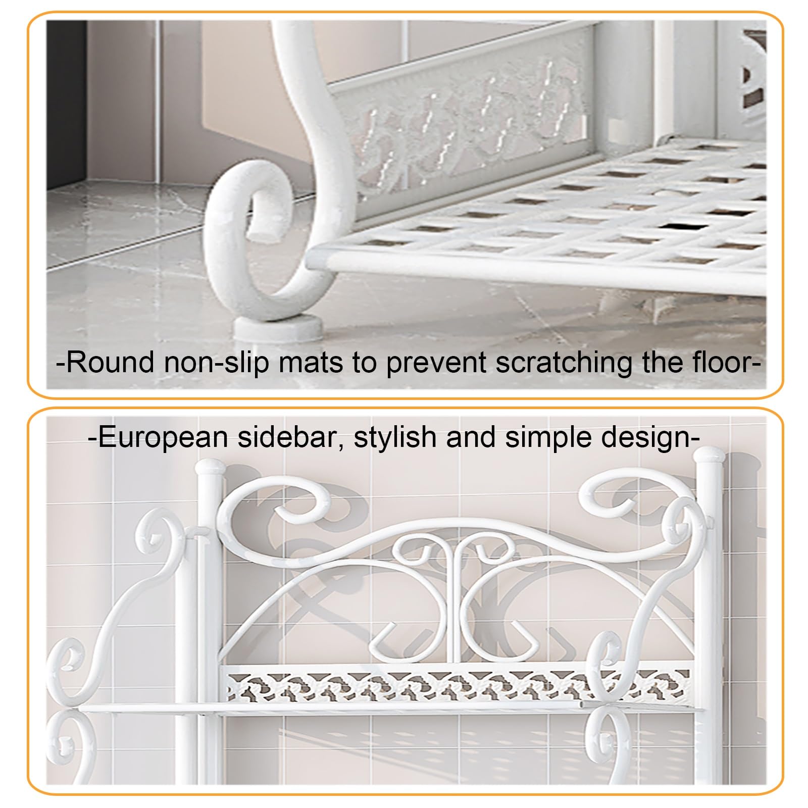 Armadietto Bagno, Organizer da Bagno Stretto, Scaffale per Cucina, Salvaspazio, Mobiletto Stretto con Telaio in Metallo, Scomparto Aperto, per Spazi Piccoli(Brown,65cm/25.6in)