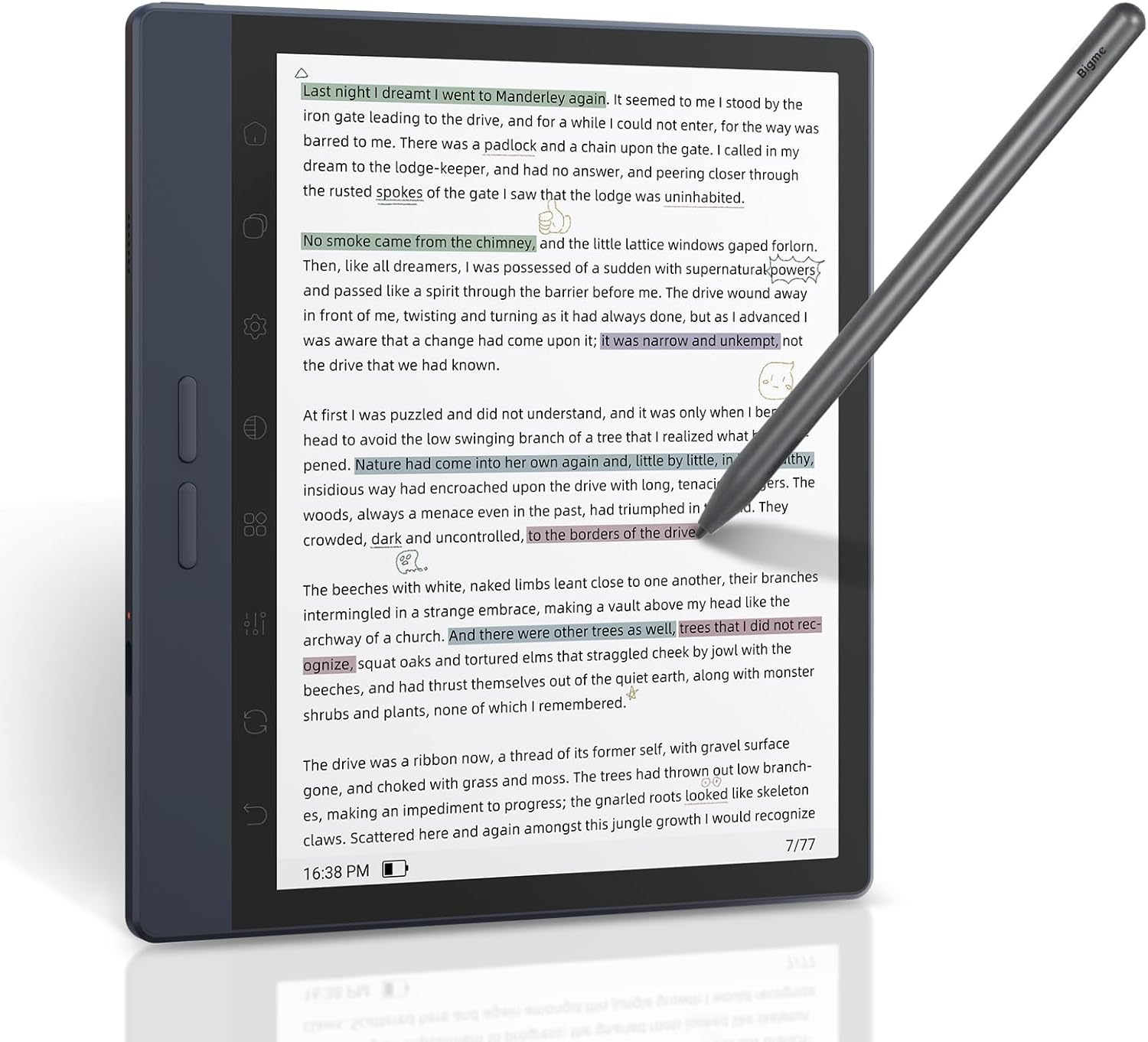 Bigme B7 Pro Color Epapere Reader, 7 Inch Eye-Comfort Display, Android 14, 8+256GB, 4G Calling, Stylus and Case Included