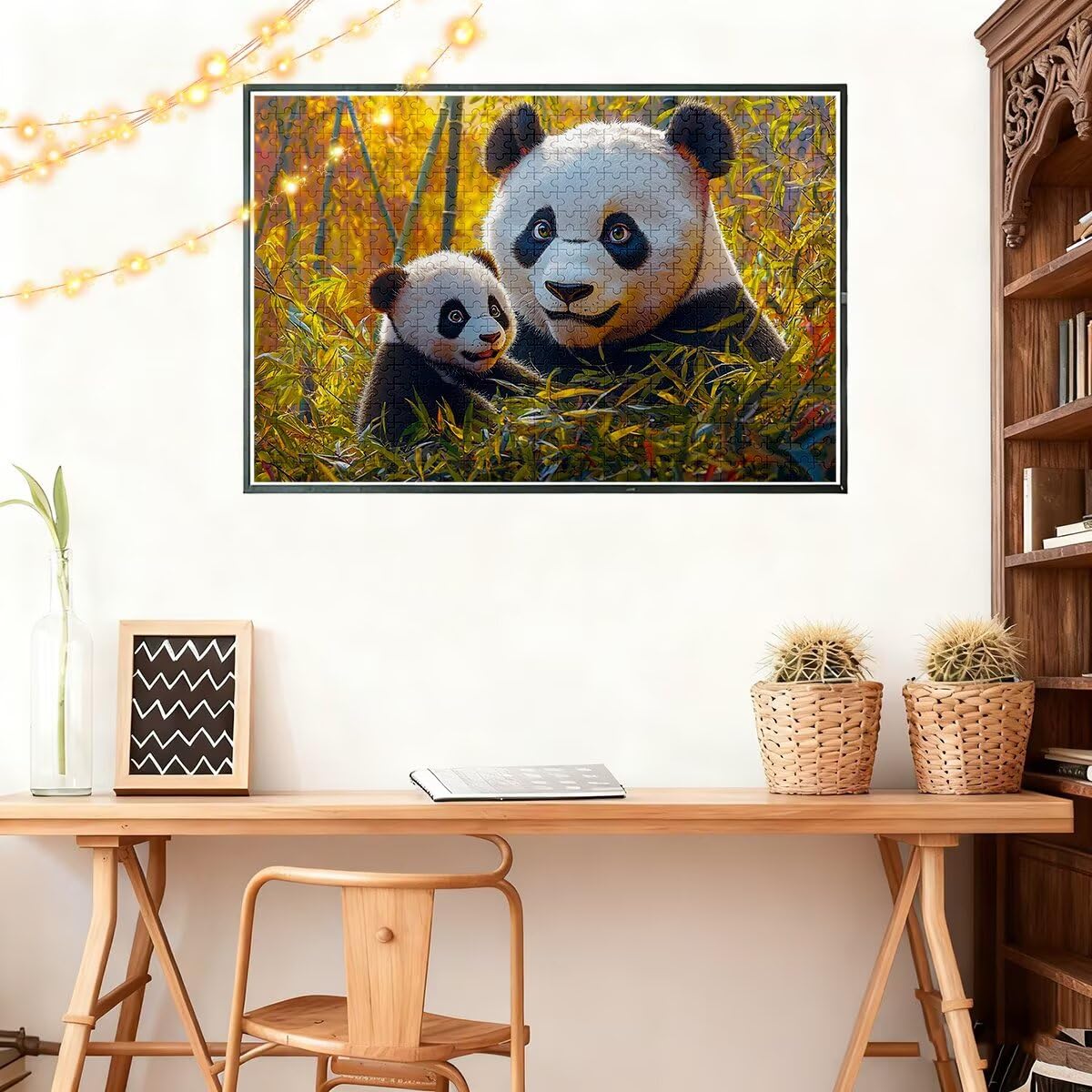 Puzzle roślinne dla dorosłych, 1500 elementów, dla dorosłych, panda, 87 x 57 cm, klasyczne gry edukacyjne, dekompresja, wymagająca gra dla rodzin, piękna dekoracja domu, prezenty dla mężczyzn, kobiet