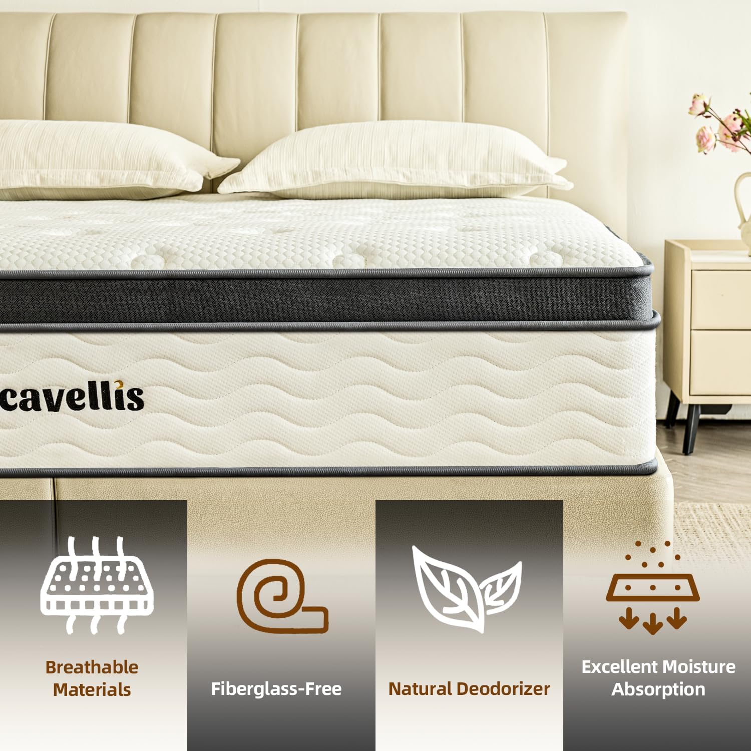 Queen Mattress 12 Inch Hybrid Mattresses Size with Gel Memory Foam, Queen Bed Mattress Pocket Spring for Cool Sleep Pressure Relief Breathable Comfort Soft in a Box, Medium Firm Feel