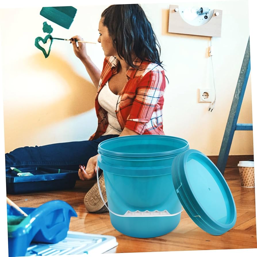 手付き蓋付き桶　漆桶 Amazon.co.jp: FRCOLOR 蓋付きプラスチックペイントバケツ 多