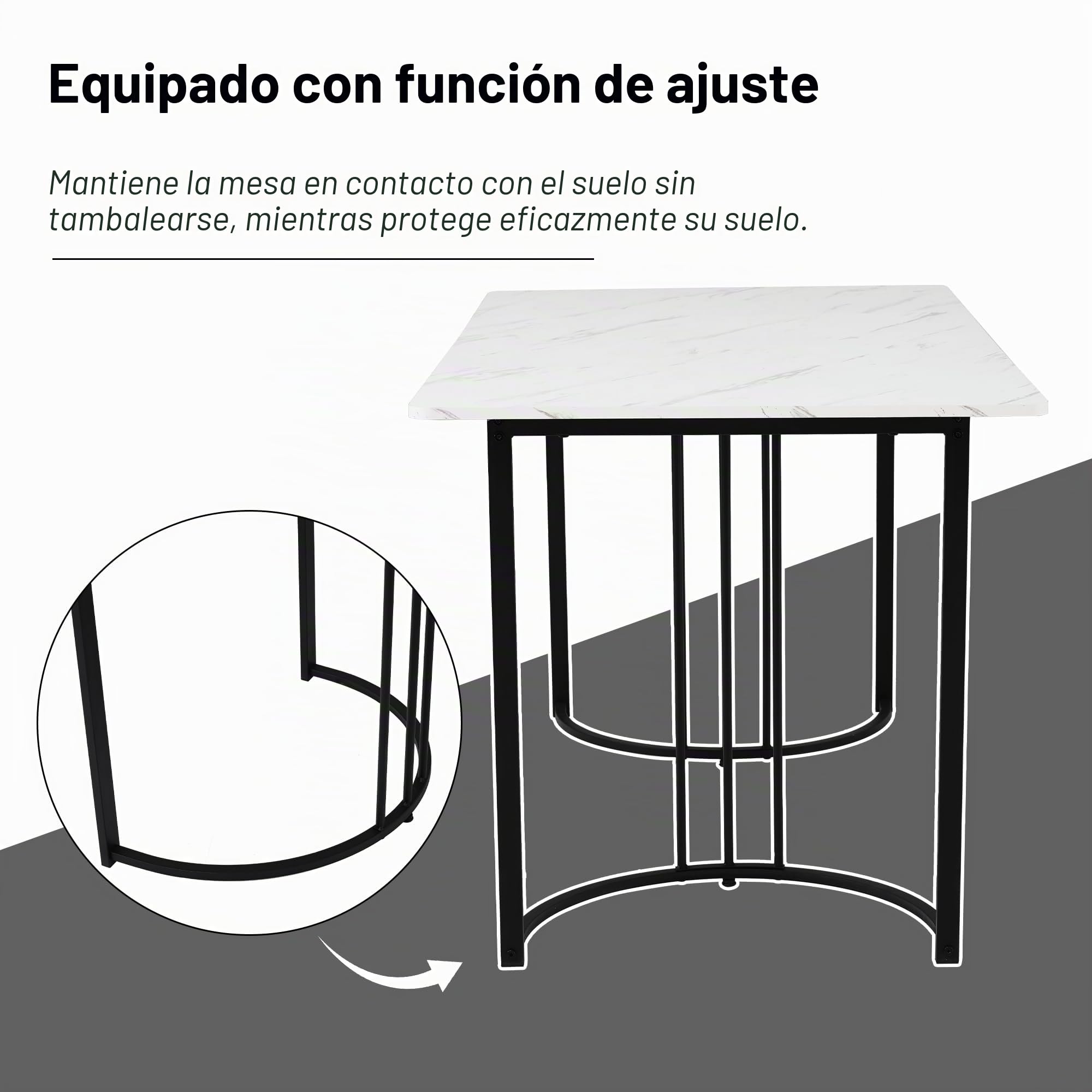 Conjunto Mesa y Sillas Comedor 5 Piezas, Juego de Comedor Mesa y 4 Sillas, Mesas Rectangular 140x80x75 cm con Patas Metálicas, Terciopelo Silla de Cocina, Beige y Blanco