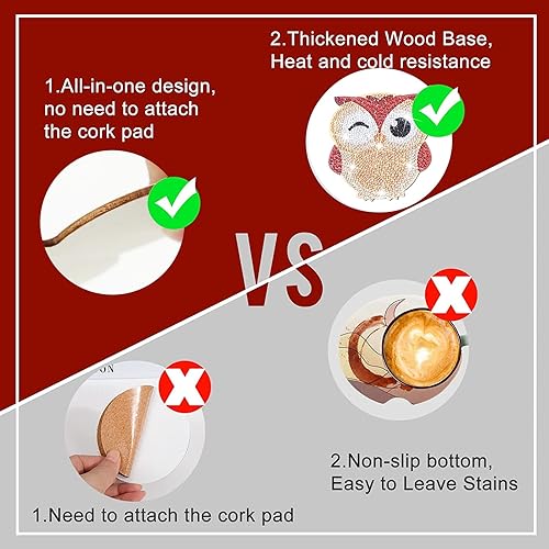 Miniatura 7 de YLOLUL Juego de 10 posavasos de pintura de diamantes en forma de estrella, para bricolaje, 4 de julio, posavasos con soporte de pintura de diamantes