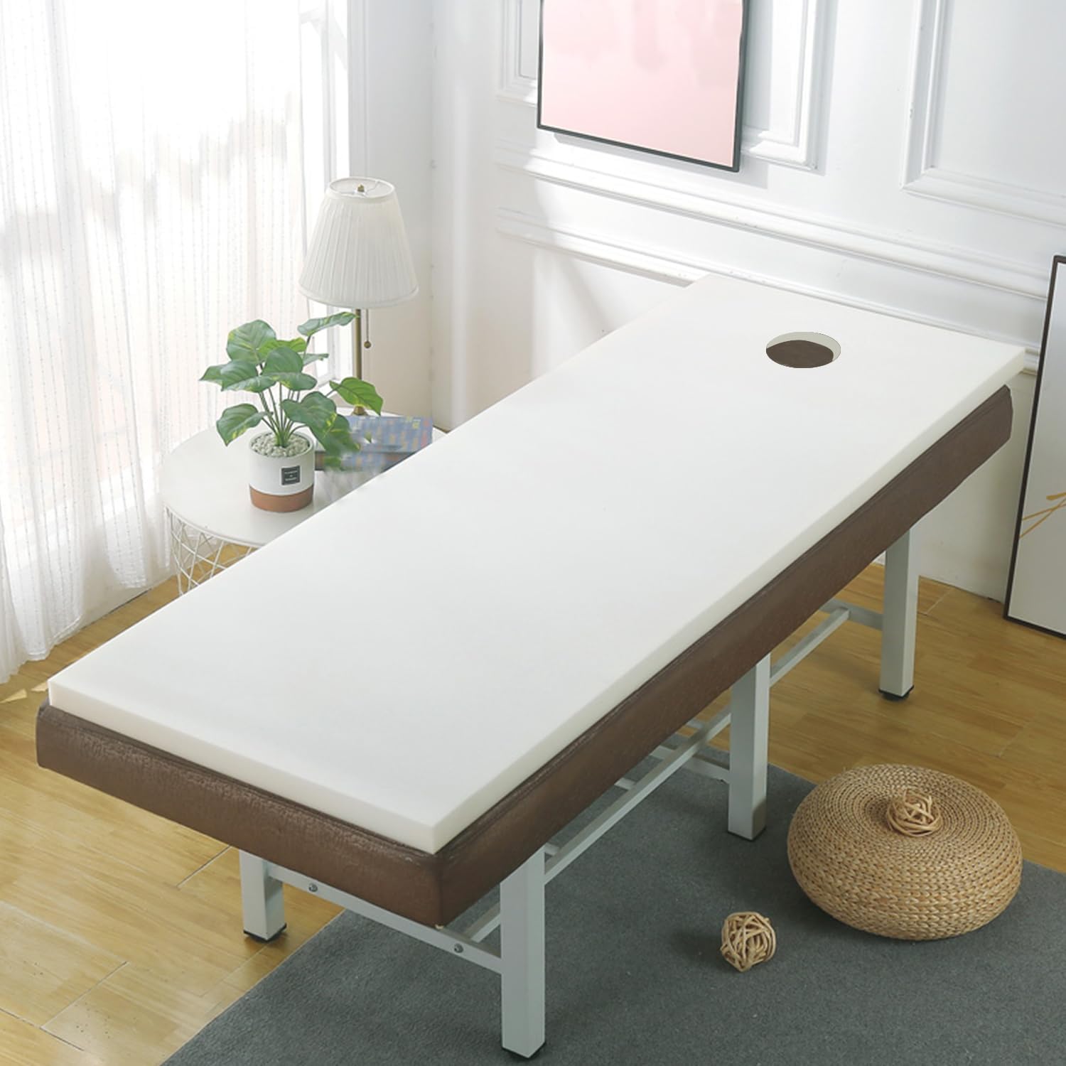 2.7cm,70 * 185cm(T),LDLCYCN Foam Massage Table Mattress Topper Lash Bed Topper with Hole Thicken 2.7Cm/3Cm/4Cm/4.7Cm/5.5Cm/7.7Cm Spa Bed Pad Massage Accessories Protective Pad for Beauty Salon