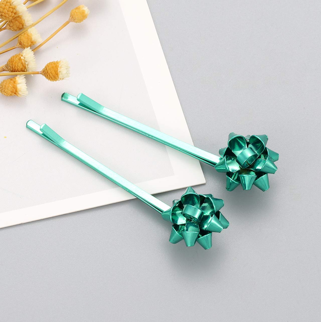 Pinza para el pelo de Navidad para mujer, horquillas de lazo de Navidad, pinzas para el cabello con lazo rojo, verde, dorado, accesorio para el cabello festivo, Navidad, disfraces, joyas, regalos de fiesta 4