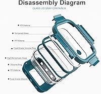 Vista 3 de GENICOOK Glass Food Storage Containers With Glass Lids Bento Box Set Lunch Box Eco Friendly Meal Prep Containers Airtight – Plastic Free, Silicon