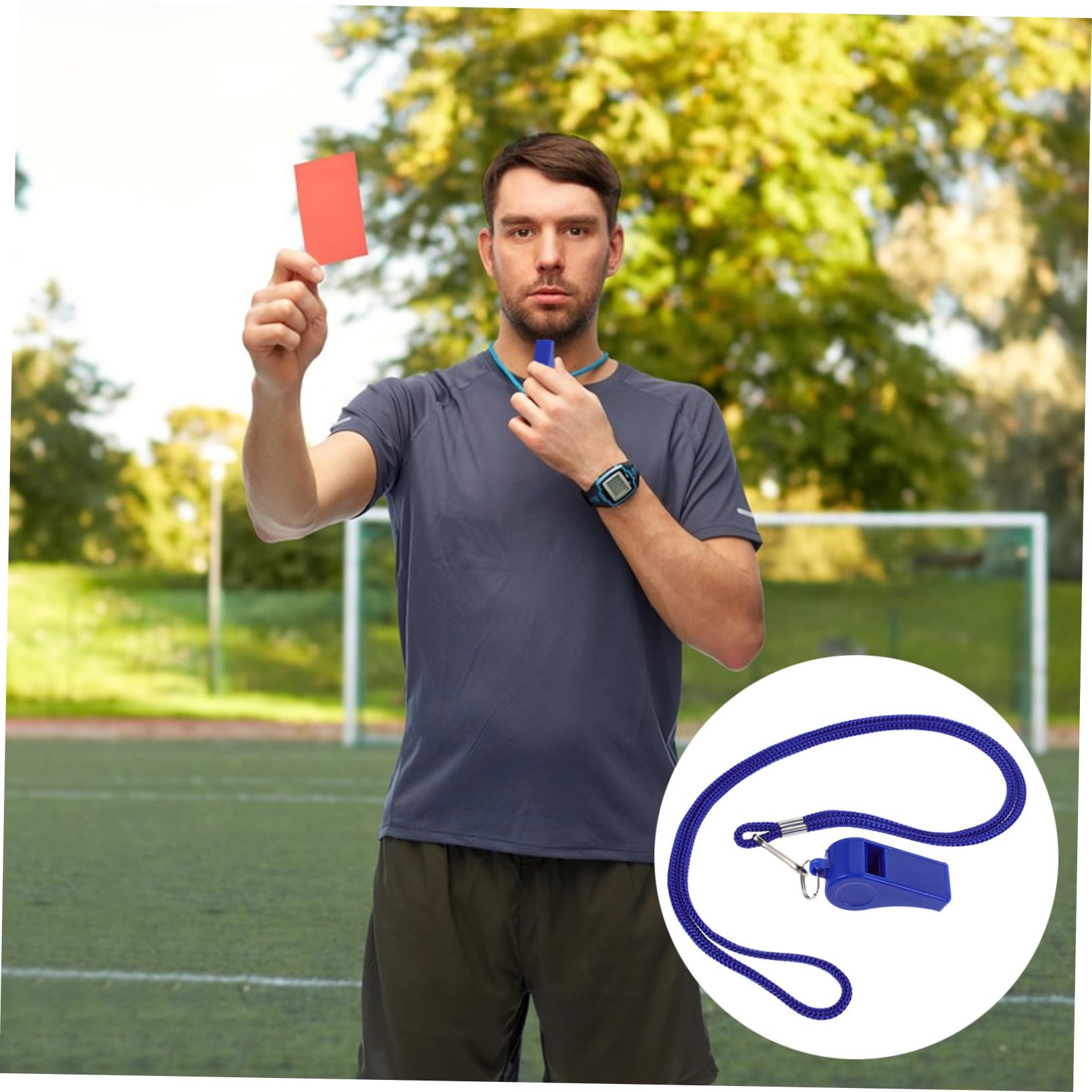 Alipis 36 Piezas Silbatos de Emergencia con Cordón Azul Sonido Fuerte y Nítido Silbato para Actividades al Aire para Senderismo Camping Fútbol y Baloncesto